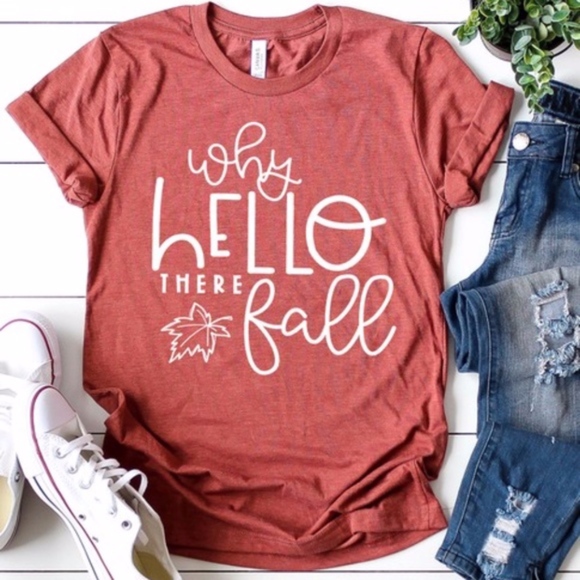 Bellanblue Tops - FALL FEELS Graphic Tee - BURNT CLAY